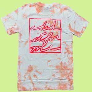 Inner Thoughts Orange Tie Dye Tee with "I Did It For Me" Design‎ in Pink